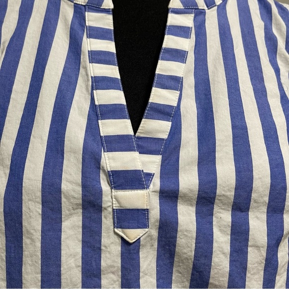 J.Crew Striped V-neck Short-Sleeve Poplin Top Size Medium - Picture 3 of 8